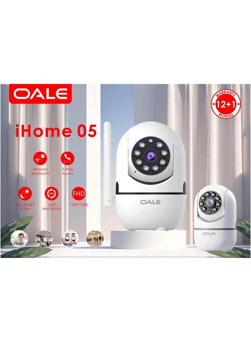 Oale iHome 05 Smart Wireless Security Camera | Full HD 1080P, 355° Pan View, Two-Way Audio, Day & Night Vision, Human Detection, TF Card Support up to 128GB, Multi-User Access - Image 2